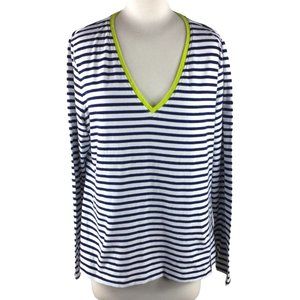 Lauren Ralph Lauren White/Black Striped Tee - XL